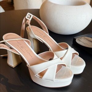Chinese Laundry Cream Platform Slingback Heels